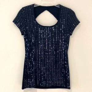 White House Black Market navy sequins top. Size XS
